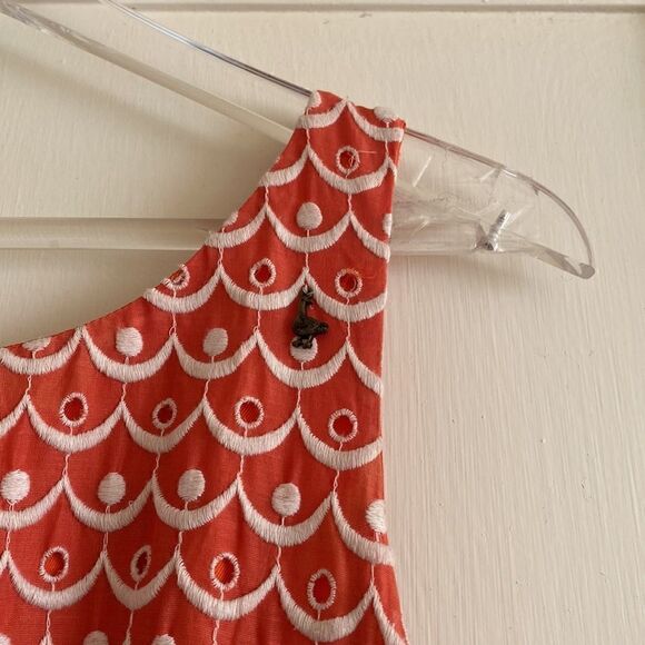 Anthropologie Leifsdottir Dress Sweet Tangelo Orange White Tiered Dress Size 2 - Picture 4 of 12